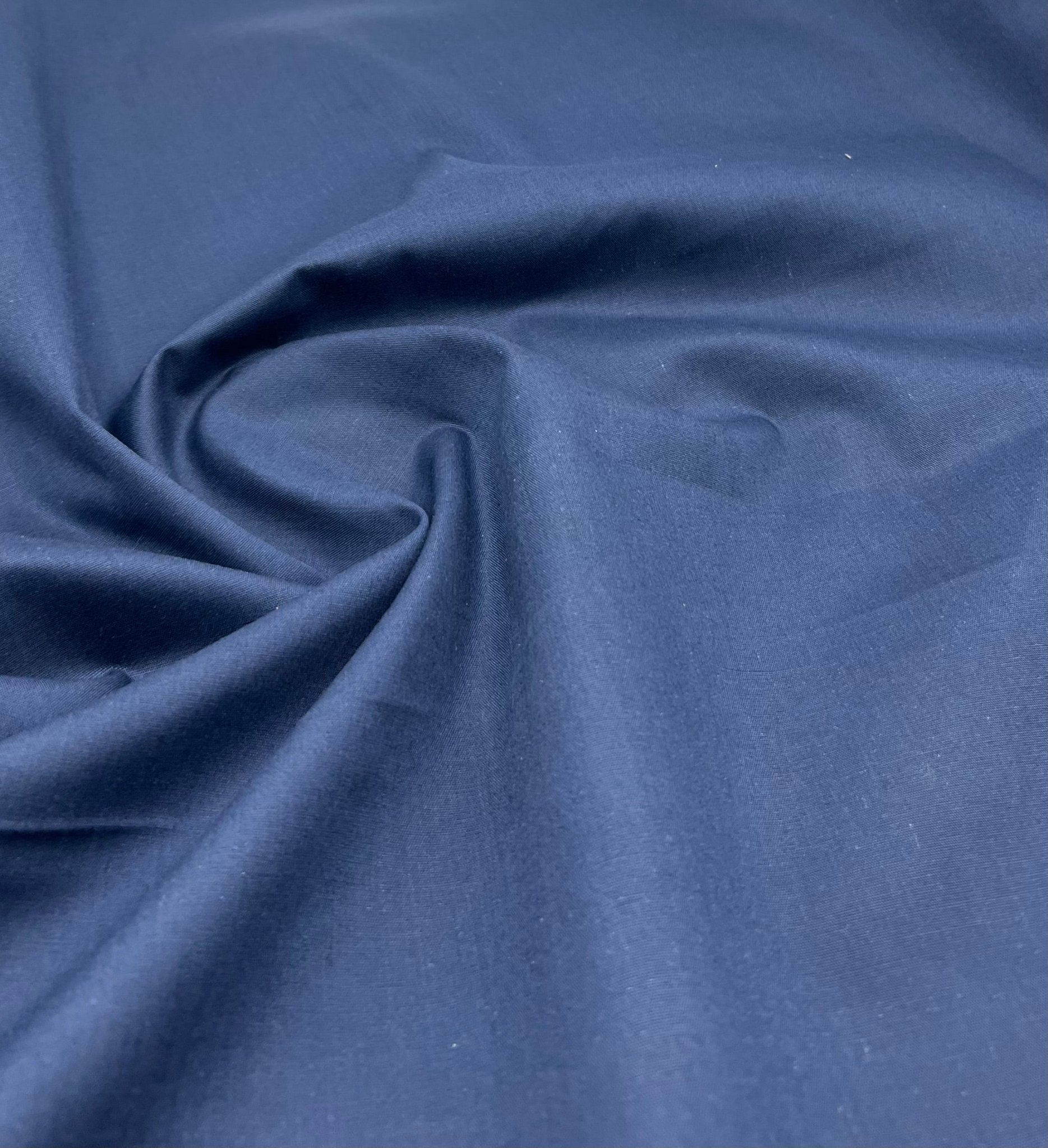 Navy Plain Poly Cotton 105 GSM 80/20 44 Inch Non Stretch - T9 Fabrics